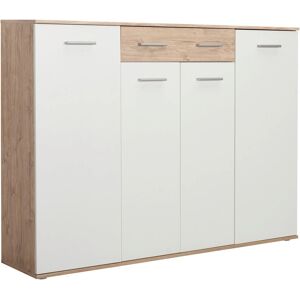 Xora Skříň na boty - San Remo/Dřevo a Bílá - 160x120x35cm Xora Skříň na boty - San Remo/Dřevo a Bílá - 160x120x35cm