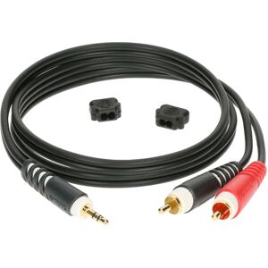 Câble audio Klotz AY7-0300 - 3m, RCA et mini jack 3,5 mm, Or - Noir Câble audio Klotz AY7-0300 - 3m, RCA et mini jack 3,5 mm, Or - Noir