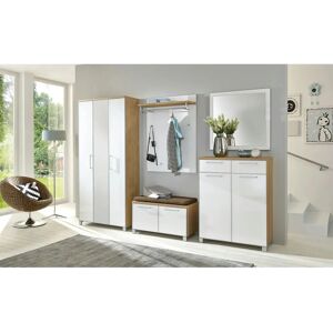 NOVEL Weißer Kleiderschrank mit Spiegel - 90x193x37 cm - Modernes Design NOVEL Weißer Kleiderschrank mit Spiegel - 90x193x37 cm - Modernes Design