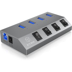 Marque ICY BOX IB-HUB1405 - Hub USB - 4 Ports - Aluminium - Anthracite - Publicité Marque ICY BOX IB-HUB1405 - Hub USB - 4 Ports - Aluminium - Anthracite - Publicité