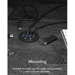 ICY BOX IB-HUB1403A Socket Outlet Hub - USB 3.0, Audio, Black ICY BOX IB-HUB1403A Socket Outlet Hub - USB 3.0, Audio, Black