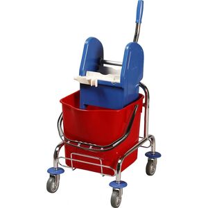 Kaiserkraft Reinigungswagen - 25L Chromstahl mit breitem Moppeset Kaiserkraft Reinigungswagen - 25L Chromstahl mit breitem Moppeset