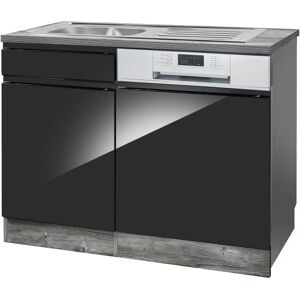 Kochstation KS-Virginia - 110cm Schwarz Hochglanz Küchenunterschrank Kochstation KS-Virginia - 110cm Schwarz Hochglanz Küchenunterschrank