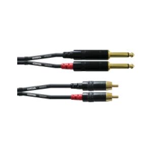 Cordial CFU 0.9 PC Kabel audio - 90cm, 2 RCA i 2 wtyki 6,35mm - Czarny Cordial CFU 0.9 PC Kabel audio - 90cm, 2 RCA i 2 wtyki 6,35mm - Czarny