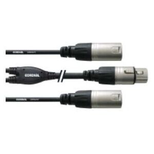 Cordial CFY 0.3 FMM audio cable - 0.3m XLR female to 2 XLR male - Black Cordial CFY 0.3 FMM audio cable - 0.3m XLR female to 2 XLR male - Black