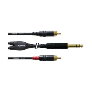 Cordial CFY 0.9 VCC - Audio Y Cable 0.9m - 2 x RCA, Jack 6.35mm Black Cordial CFY 0.9 VCC - Audio Y Cable 0.9m - 2 x RCA, Jack 6.35mm Black