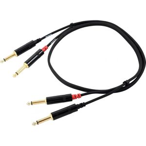 Cordial Dual Jack Mono Audio Cable - 90cm - Studio & Live Cordial Dual Jack Mono Audio Cable - 90cm - Studio & Live