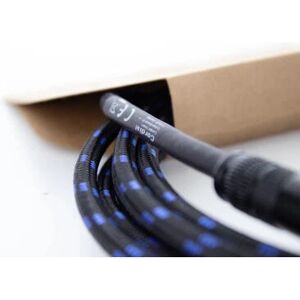 Cordial 14769 Audio Cable - 3m, Mono Jack, Textile Black-Blue Cordial 14769 Audio Cable - 3m, Mono Jack, Textile Black-Blue