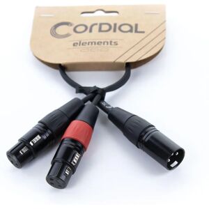 Cordial EY 0,3 MFF Y-adapter - XLR male 3-pole to 2 XLR female - 0.3m Cordial EY 0,3 MFF Y-adapter - XLR male 3-pole to 2 XLR female - 0.3m