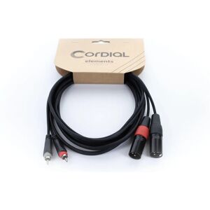Cordial 1m XLR to RCA Cable - Microphone, Line Level - Black Cordial 1m XLR to RCA Cable - Microphone, Line Level - Black