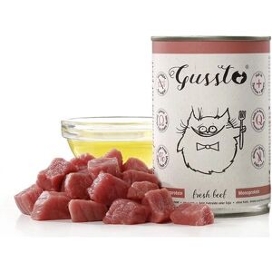 GUSSTO Cat Fresh Beef - Nedozárdult macskaeledel - 12x400 g GUSSTO Cat Fresh Beef - Nedozárdult macskaeledel - 12x400 g