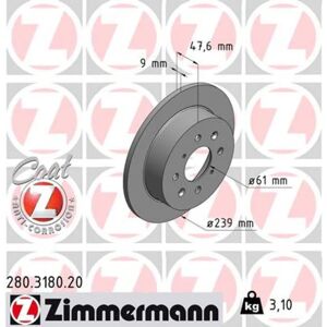 ZIMMERMANN Disco de freno 280.3180.20 - Disco de freno ZIMMERMANN Disco de freno 280.3180.20 - Disco de freno