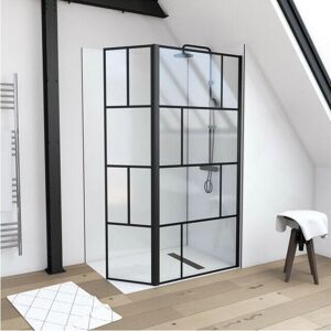 MARWELL Bricks Walk-in-Dusche - Schwarz (Matt) - 130x195cm MARWELL Bricks Walk-in-Dusche - Schwarz (Matt) - 130x195cm