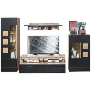 INNOSTYLE Sonate Wohnwand - Modernes Schwarz & Holz INNOSTYLE Sonate Wohnwand - Modernes Schwarz & Holz