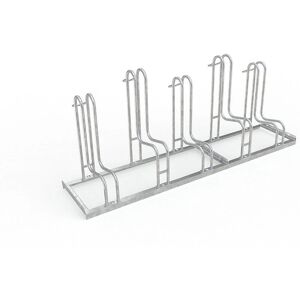Kaiserkraft Fahrradständer - 5 Fahrräder, Silber, Stahl, Verzinkt - Für Außen Kaiserkraft Fahrradständer - 5 Fahrräder, Silber, Stahl, Verzinkt - Für Außen