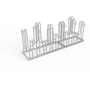 Kaiserkraft Soporte de Bicicletas - 10 Espacios, Plateado, Ajustable, Galvanizado Kaiserkraft Soporte de Bicicletas - 10 Espacios, Plateado, Ajustable, Galvanizado