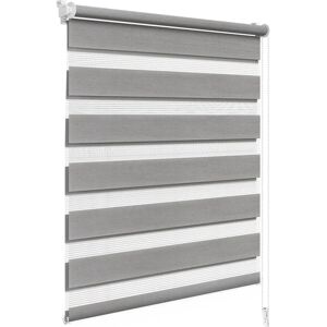 WOLTU - Doppio Oscurante 90x150 cm - Legno Grigio - Tenda a rullo WOLTU - Doppio Oscurante 90x150 cm - Legno Grigio - Tenda a rullo