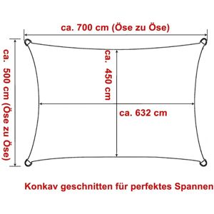 WOLTU Crema 5x7m Vela Sombra UV Protección Resistente al Viento Patio WOLTU Crema 5x7m Vela Sombra UV Protección Resistente al Viento Patio