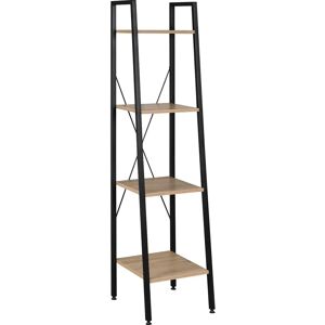 Woltu - Estante de Acero y MDF - Negro + Roble Claro - Oficina Woltu - Estante de Acero y MDF - Negro + Roble Claro - Oficina