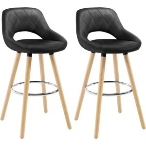 WOLTU - Juego de 2/4/6 taburetes de bar - EcoCuero, Madera, Negro WOLTU - Juego de 2/4/6 taburetes de bar - EcoCuero, Madera, Negro
