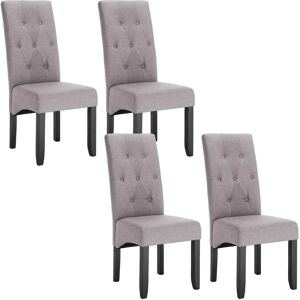 Woltu - Set di 4 Sedie da Pranzo Modello BH106hgr - Struttura in Legno con Rivestimento in Lino Woltu - Set di 4 Sedie da Pranzo Modello BH106hgr - Struttura in Legno con Rivestimento in Lino