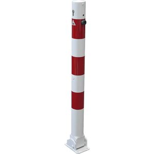 Stâlp de barieră pliabil Kaiserkraft - Ø 76 mm, Alb/Rosu, Oțel Stâlp de barieră pliabil Kaiserkraft - Ø 76 mm, Alb/Rosu, Oțel