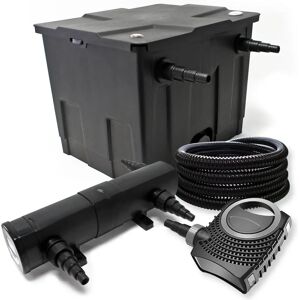 Kit de filtración de estanque biológico Wiltec - Para lagos de 12000L - Clarificador UV, Bomba y Manguera Kit de filtración de estanque biológico Wiltec - Para lagos de 12000L - Clarificador UV, Bomba y Manguera