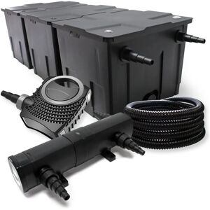 Wiltec Fuente + Estanque de jardín Juego de filtros Bio Filtro 90000l 18W UVC Clarificador Bomba 25m manguera - conjunto de filtros para estanque Wiltec Fuente + Estanque de jardín Juego de filtros Bio Filtro 90000l 18W UVC Clarificador Bomba 25m manguera - conjunto de filtros para estanque