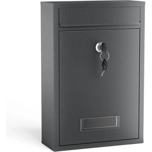 Wiltec Anthrazit Stahlbriefkasten V11 - Wandmontage Wiltec Anthrazit Stahlbriefkasten V11 - Wandmontage