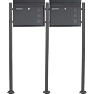 Set cassette postali Wiltec V12 - Antracite, con serratura Set cassette postali Wiltec V12 - Antracite, con serratura