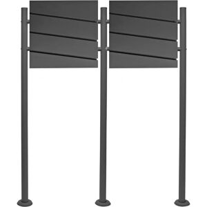 Buzón doble de acero galvanizado Wiltec V16 con cerradura y ranura grande Buzón doble de acero galvanizado Wiltec V16 con cerradura y ranura grande