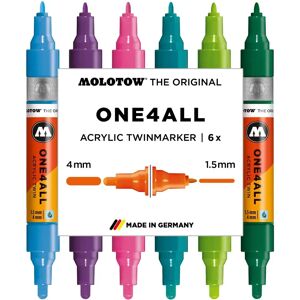 Acrylmarkör Molotow Twin 02 - Dubbspets - Set av 6 - Konstnärsmaterial Acrylmarkör Molotow Twin 02 - Dubbspets - Set av 6 - Konstnärsmaterial