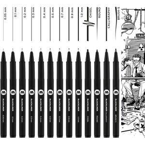 Molotow Blackliner Állandó Fineliner Készlet 13 darab Molotow Blackliner Állandó Fineliner Készlet 13 darab