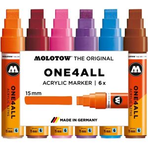MOLOTOW MO200881 - Marcador acrílico, 15 mm, 6 colores - Marcador MOLOTOW MO200881 - Marcador acrílico, 15 mm, 6 colores - Marcador