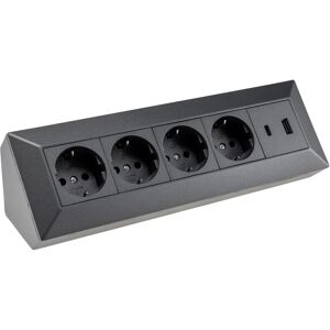 Chilitec Fonte de energia - 4 tomadas, USB-A+C, Antracite - Fonte de energia Chilitec Fonte de energia - 4 tomadas, USB-A+C, Antracite - Fonte de energia