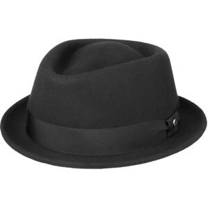 Chapeau en feutre de laine noir Lierys - Pork Pie Classique - Accessoire extérieur élégant - Publicité Chapeau en feutre de laine noir Lierys - Pork Pie Classique - Accessoire extérieur élégant - Publicité