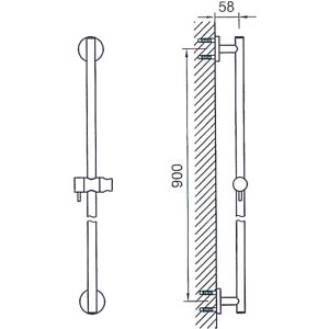 Steinberg Modell 1001623 - Wandmontierte Duschstange mit Gleiter Steinberg Modell 1001623 - Wandmontierte Duschstange mit Gleiter