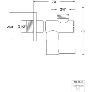 Válvula de ángulo Steinberg - G1/2, 3/8" Manguera, Montaje en pared Válvula de ángulo Steinberg - G1/2, 3/8" Manguera, Montaje en pared