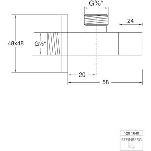 Steinberg Serie 120 Ventil unghiular - G1/2, 48x48mm Steinberg Serie 120 Ventil unghiular - G1/2, 48x48mm
