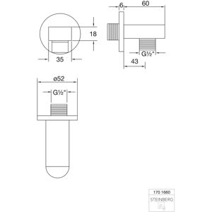 Steinberg 1701660 - Wandmontage Douchefitting G1/2 Steinberg 1701660 - Wandmontage Douchefitting G1/2