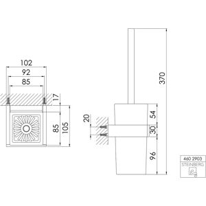 STEINBERG Modell 460 Satin Glas Chrom WC-Bürstengarnitur - Wandmontage STEINBERG Modell 460 Satin Glas Chrom WC-Bürstengarnitur - Wandmontage