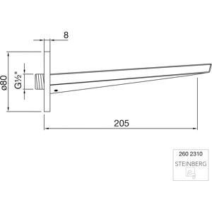 Steinberg Armaturen Uitloop - 205mm Projectie - Messing - Chroom - Uitloop Steinberg Armaturen Uitloop - 205mm Projectie - Messing - Chroom - Uitloop