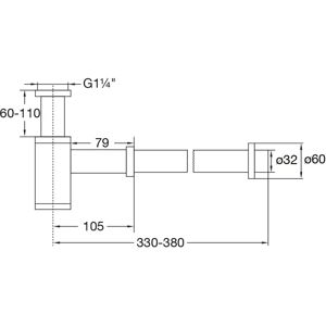 Steinberg Model 1001696BN - Wandgemonteerde messing wastafelsifon Steinberg Model 1001696BN - Wandgemonteerde messing wastafelsifon