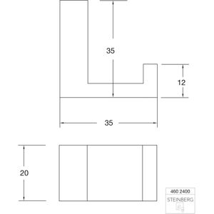 Steinberg Serie 460 Handtuchhaken - Schwarz Matt - Wandmontage - Messing - 35mm Steinberg Serie 460 Handtuchhaken - Schwarz Matt - Wandmontage - Messing - 35mm