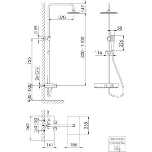 Sistem de Duș Serie 390 cu Termostat - Negru Mat Sistem de Duș Serie 390 cu Termostat - Negru Mat