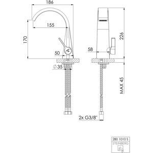 Steinberg Serie 280 Wastafel Mixer - Mat Zwart Steinberg Serie 280 Wastafel Mixer - Mat Zwart