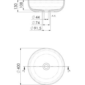Steinberg Model 440 Ronde SolidSurface Opbouwwastafel - Wastafel Steinberg Model 440 Ronde SolidSurface Opbouwwastafel - Wastafel