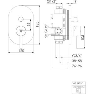 Steinberg Marke Modell 10021033 - Badewanne/Dusche Mischbatterie-Set Steinberg Marke Modell 10021033 - Badewanne/Dusche Mischbatterie-Set