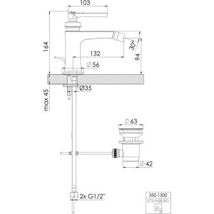 Steinberg Serie 350 Bidetkraan - Eénhendel, Messing, Mat Zwart Steinberg Serie 350 Bidetkraan - Eénhendel, Messing, Mat Zwart