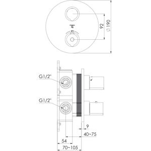 STEINBERG Serie 100 Dusch/Badarmatur - Thermostat, Messing, Rundes Design STEINBERG Serie 100 Dusch/Badarmatur - Thermostat, Messing, Rundes Design